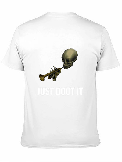 Just Doot It Funny Skeleton Trumpet Graphic Tee