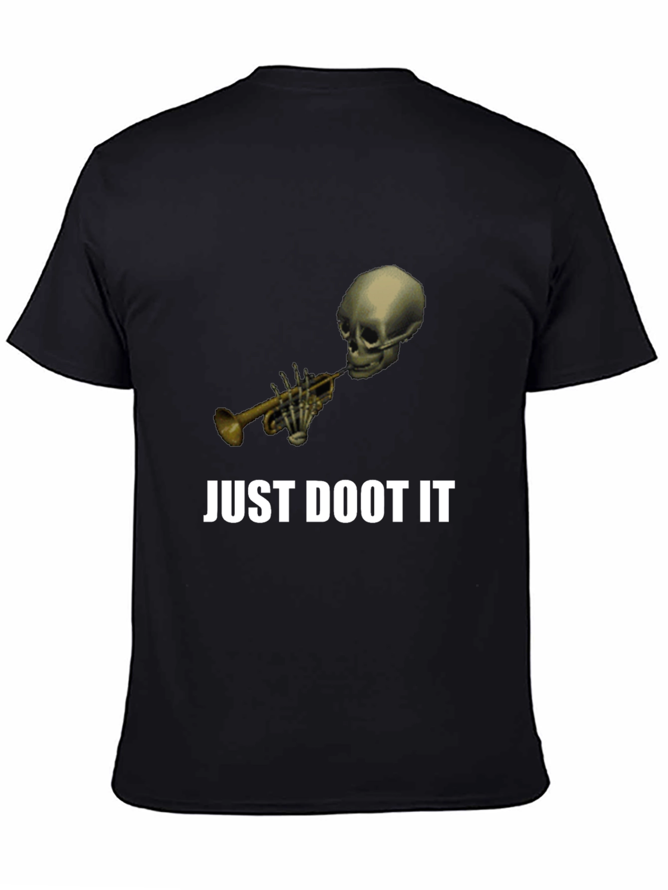 Just Doot It Funny Skeleton Trumpet Graphic Tee