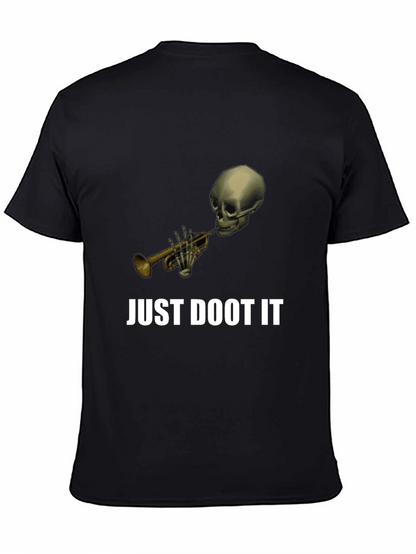 Just Doot It Funny Skeleton Trumpet Graphic Tee