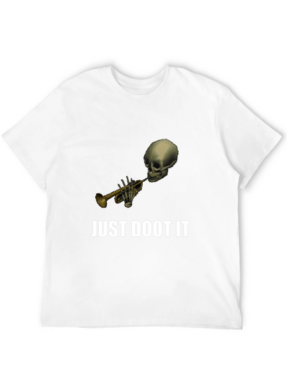 Just Doot It Funny Skeleton Trumpet Graphic Tee