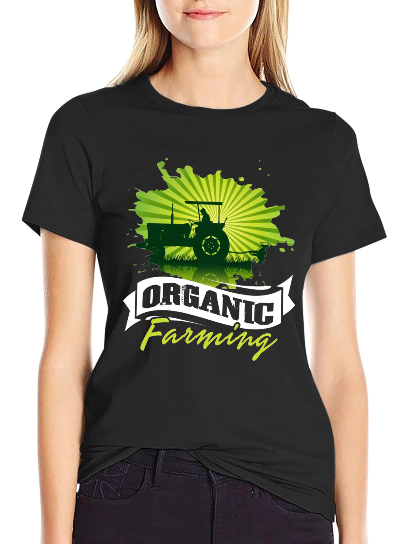 Organic Farming Black Graphic T-Shirt