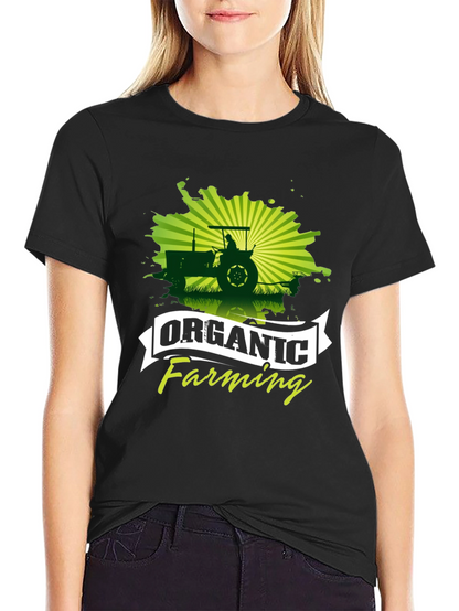 Organic Farming Black Graphic T-Shirt