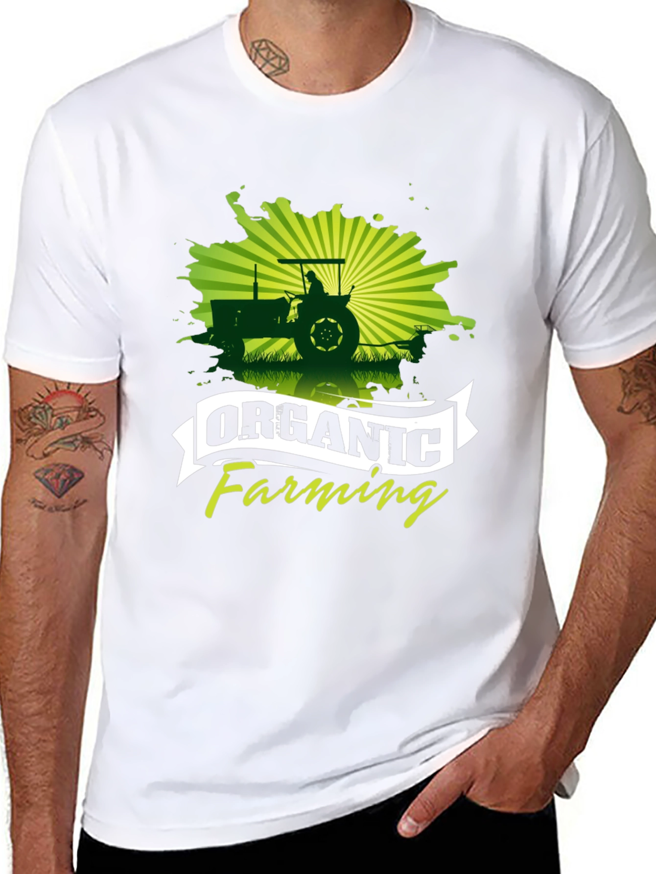 Organic Farming Black Graphic T-Shirt