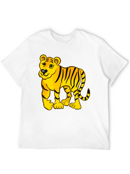 Tiger Cartoon Black T-Shirt