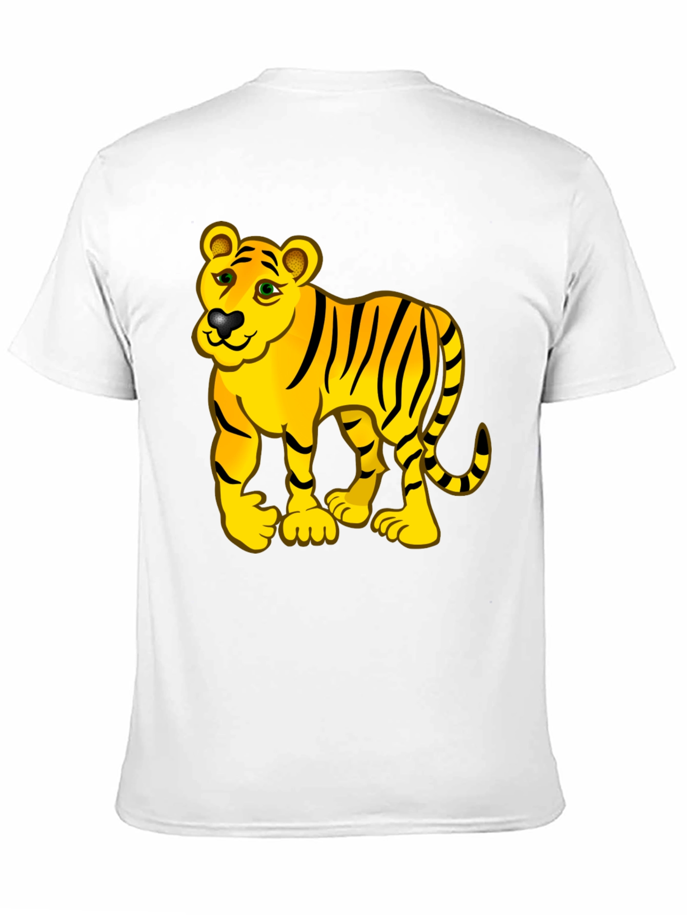 Tiger Cartoon Black T-Shirt