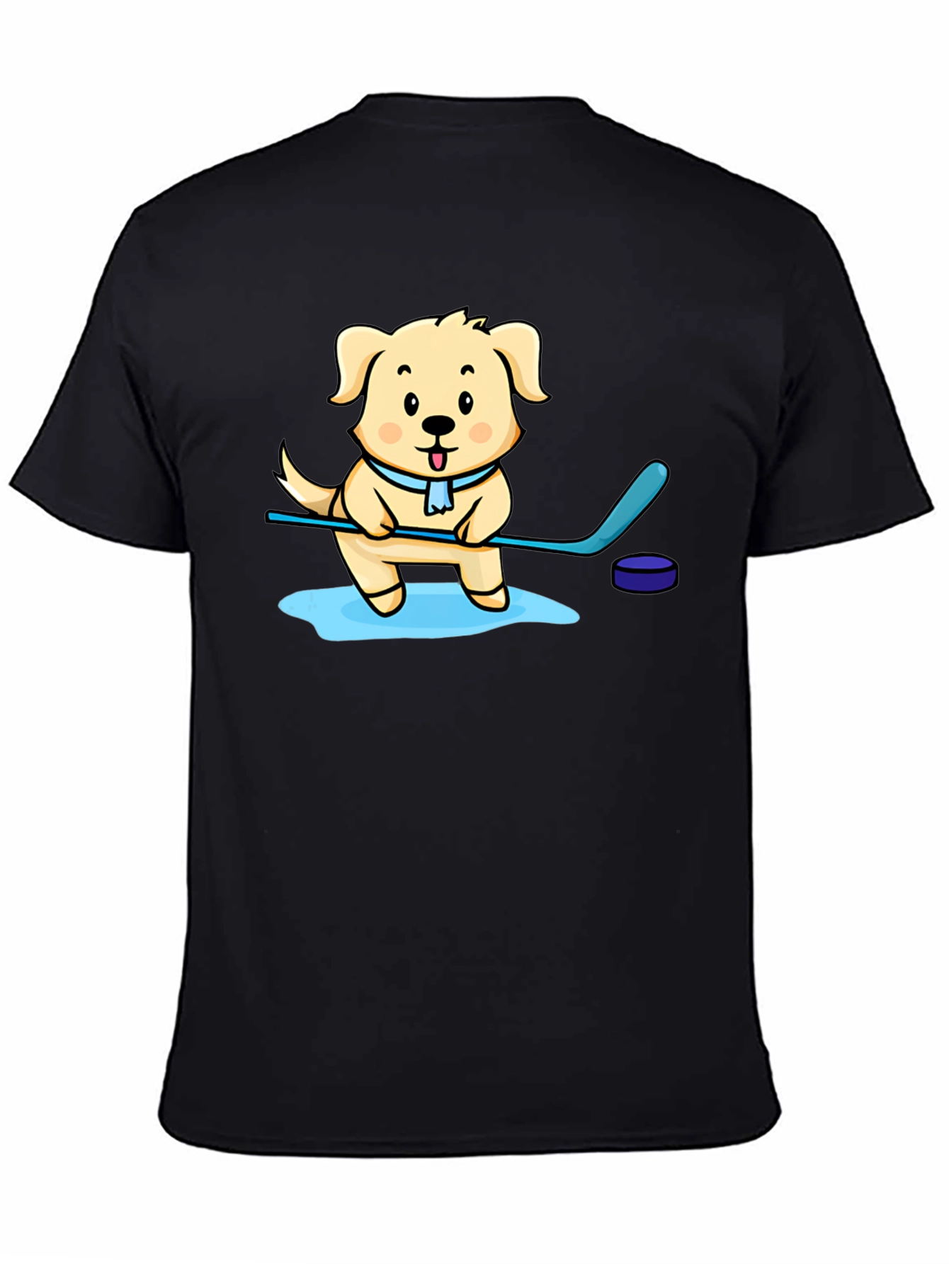 Dog Hockey Player Graphic T-Shirt