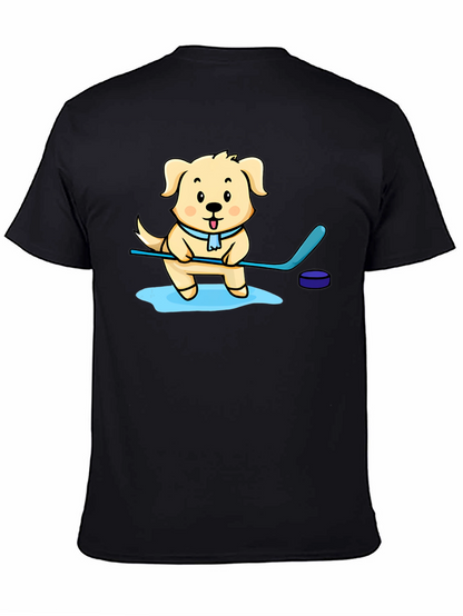 Dog Hockey Player Graphic T-Shirt
