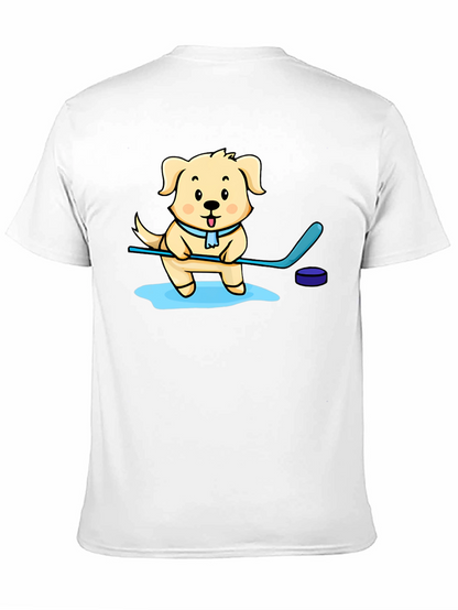 Dog Hockey Player Graphic T-Shirt