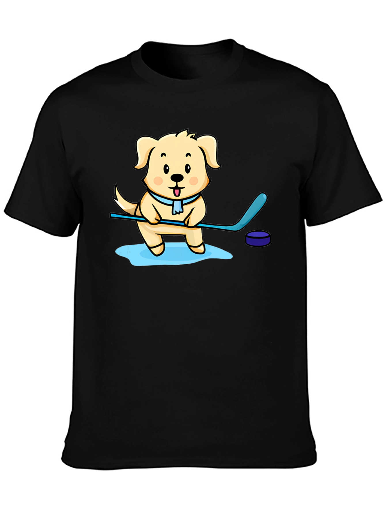 Dog Hockey Player Graphic T-Shirt