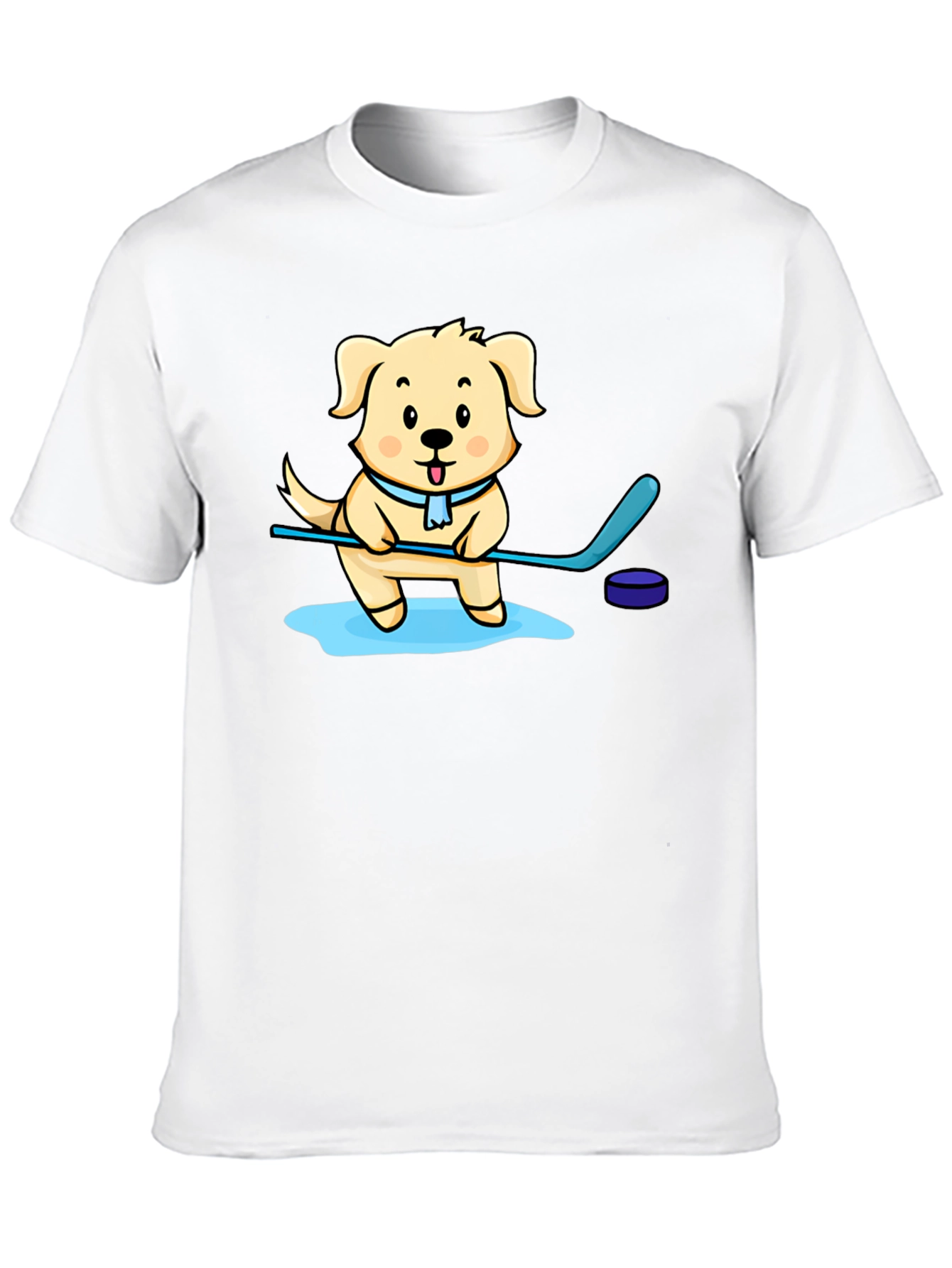 Dog Hockey Player Graphic T-Shirt