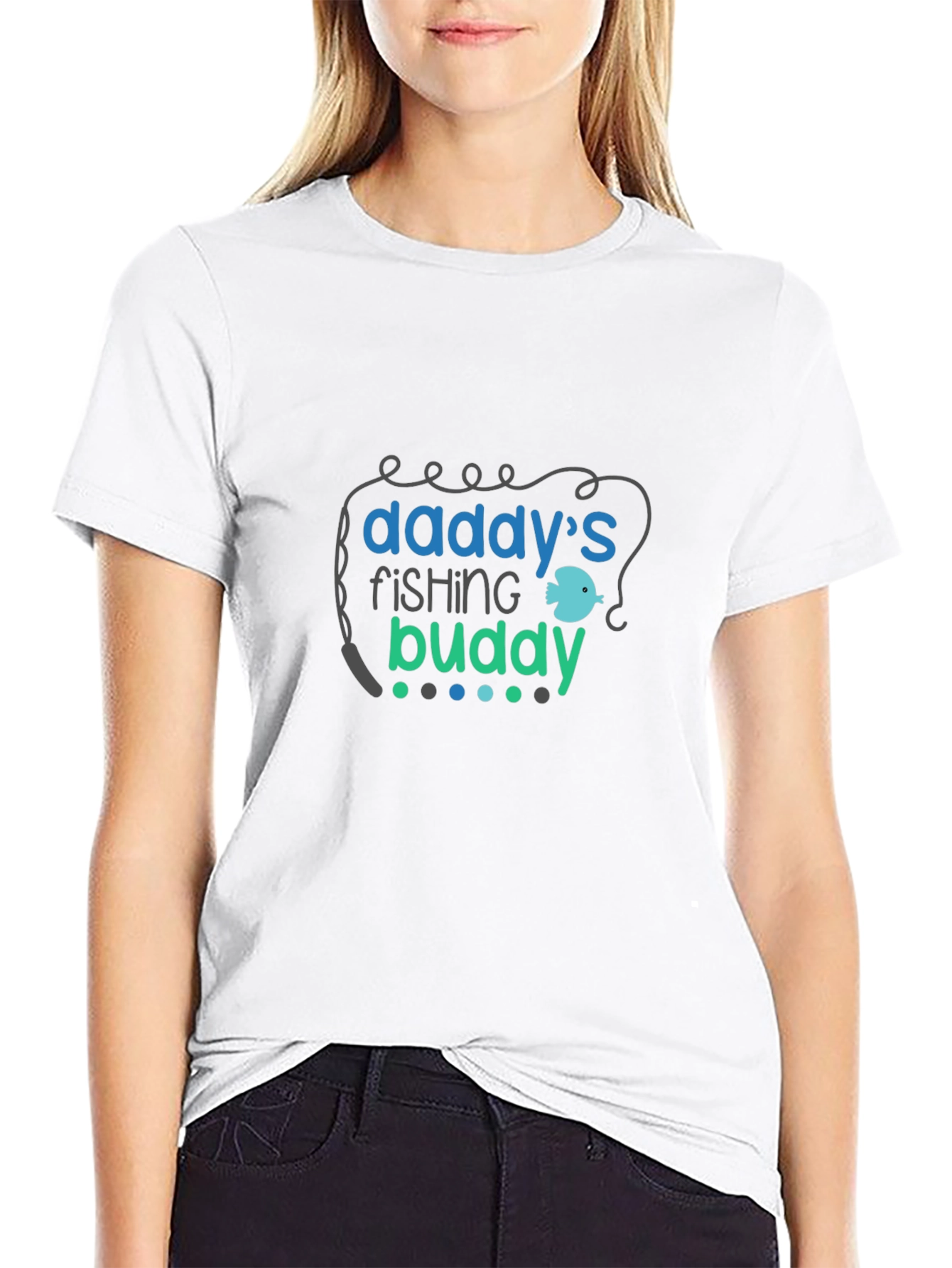 Daddys Fishing Buddy Black T-Shirt