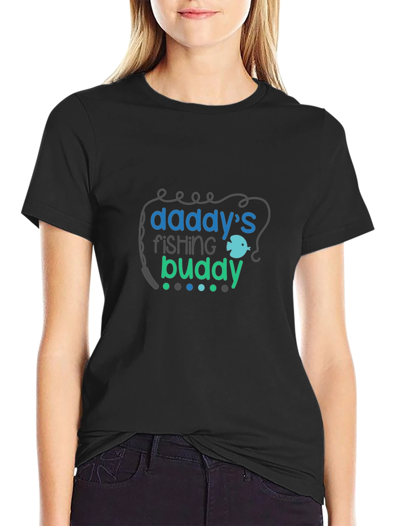 Daddys Fishing Buddy Black T-Shirt