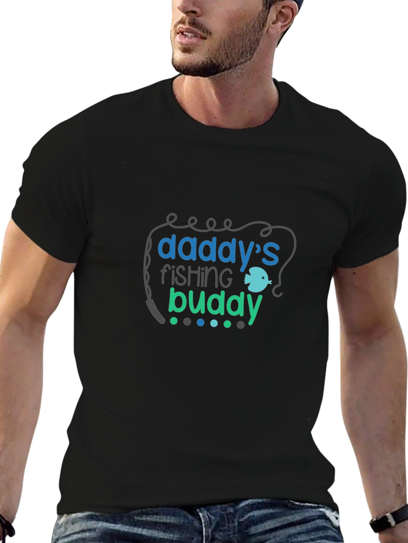 Daddys Fishing Buddy Black T-Shirt