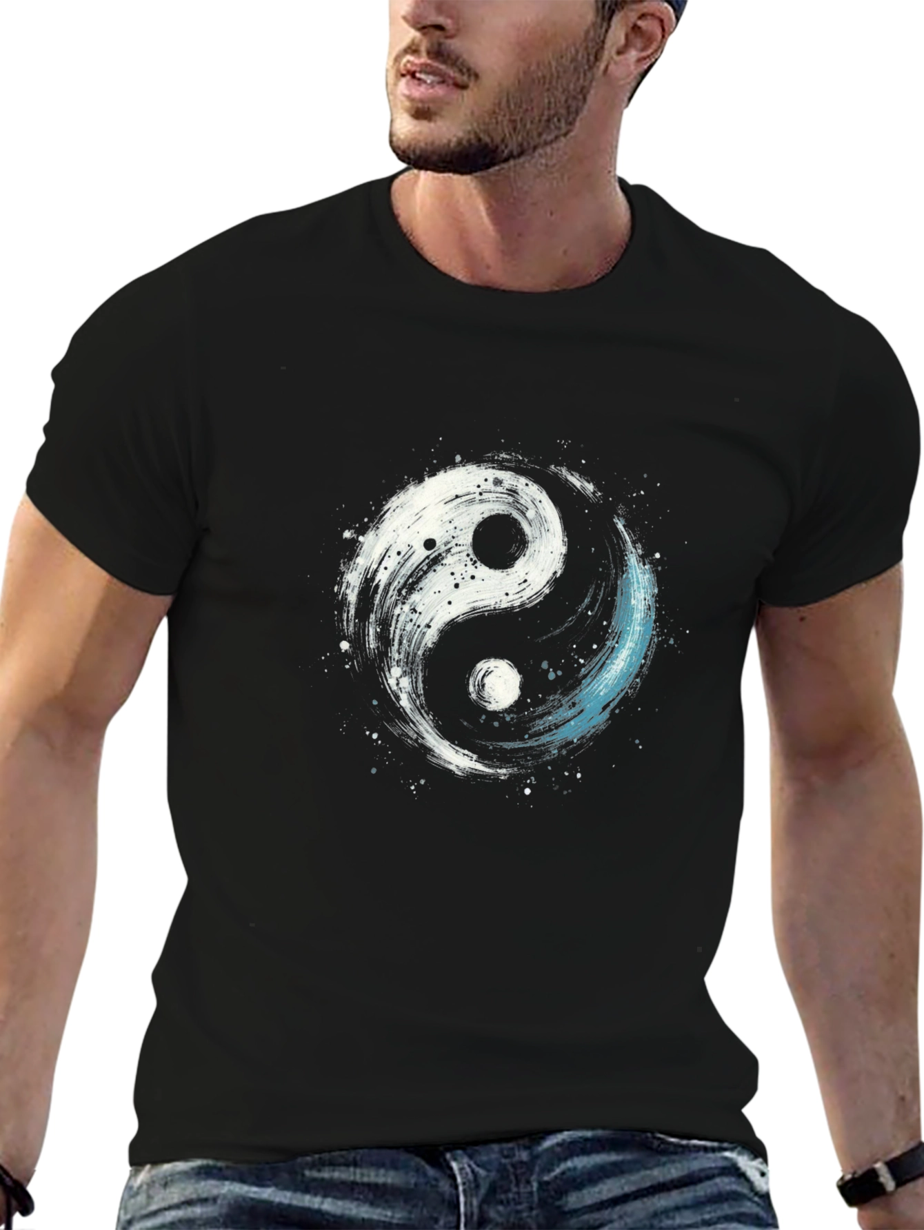 Yin Yang Graphic T-Shirt - Stylish Black Tee
