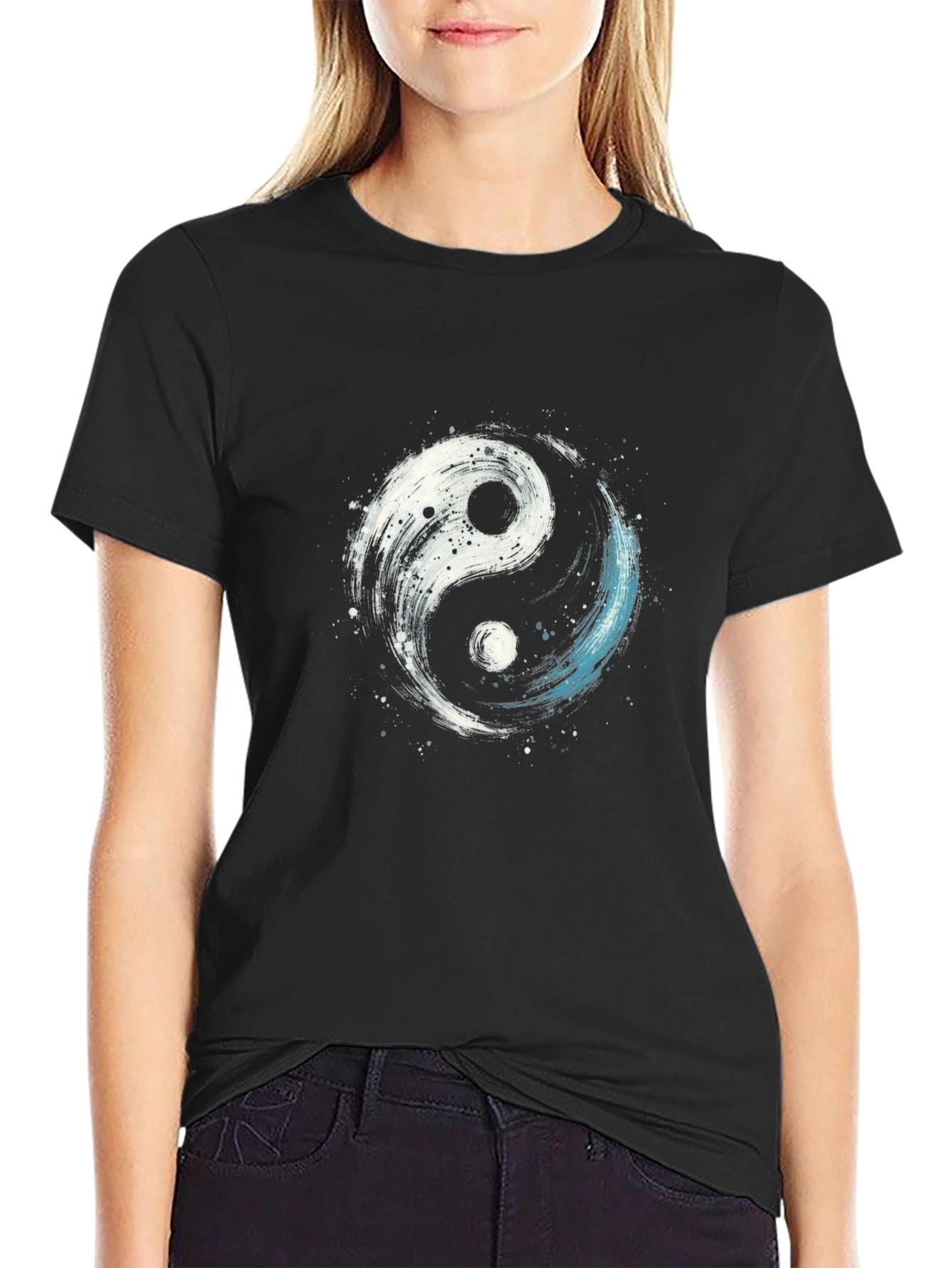 Yin Yang Graphic T-Shirt - Stylish Black Tee