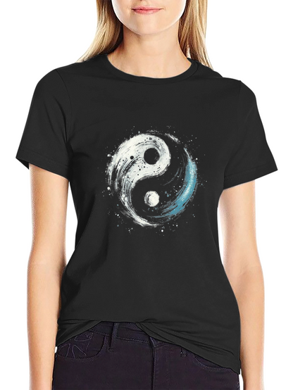 Yin Yang Graphic T-Shirt - Stylish Black Tee