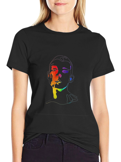 Rainbow Face Graphic T-Shirt