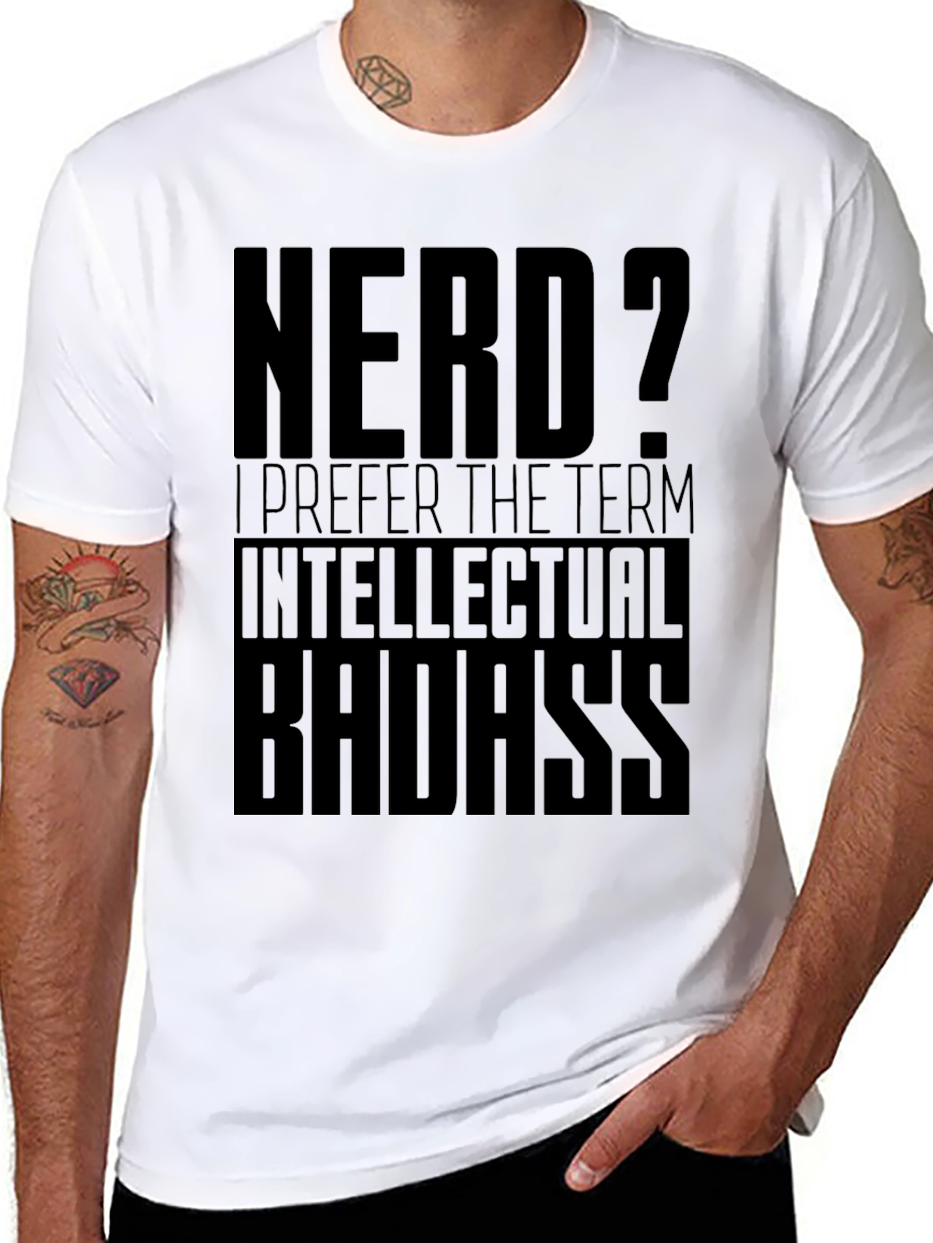 Nerd? Intellectual Badass Black T-Shirt