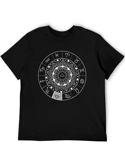 Libra Zodiac Sign Black Graphic Tee