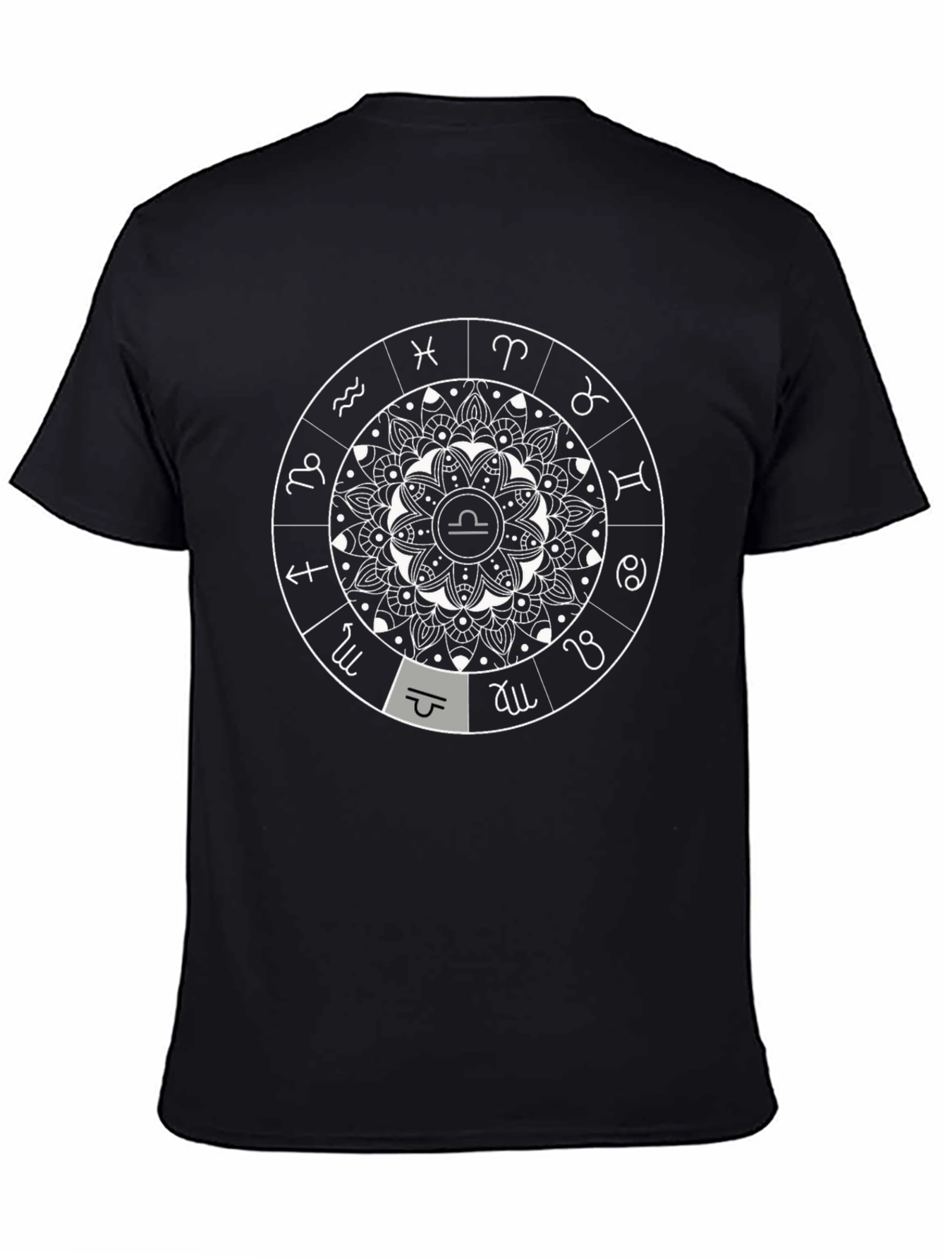 Libra Zodiac Sign Black Graphic Tee