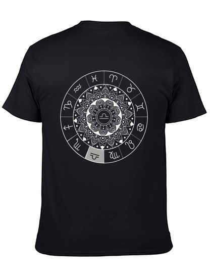 Libra Zodiac Sign Black Graphic Tee