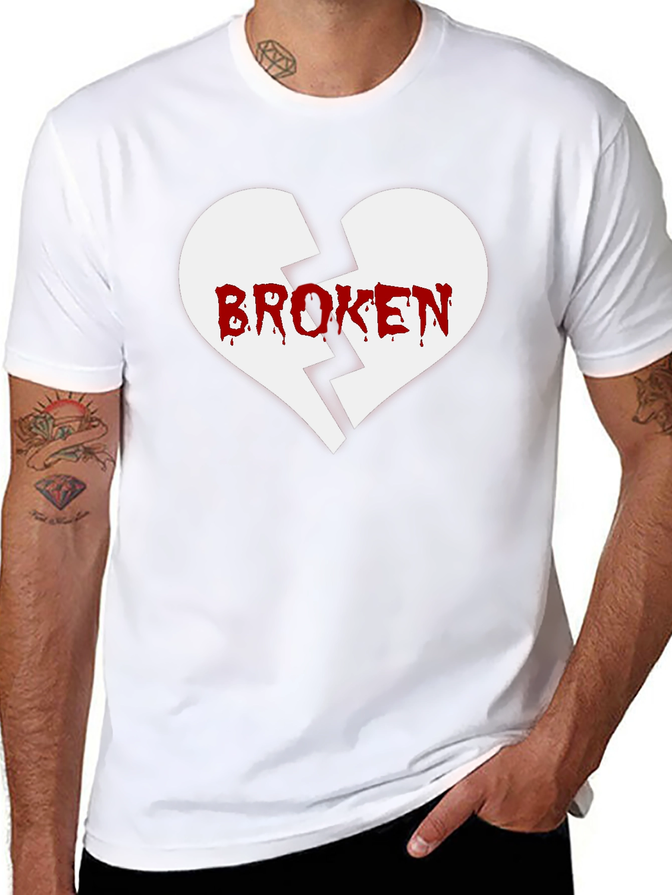 Broken Heart Graphic Tee - Black