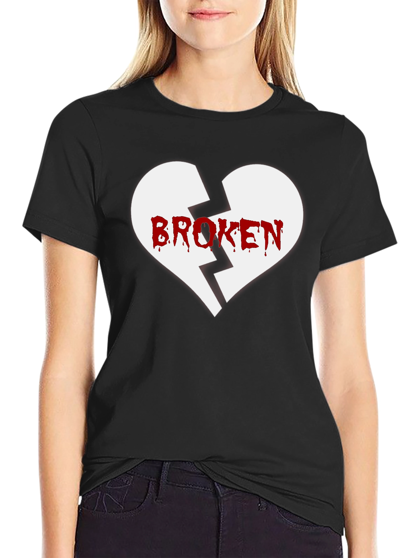 Broken Heart Graphic Tee - Black
