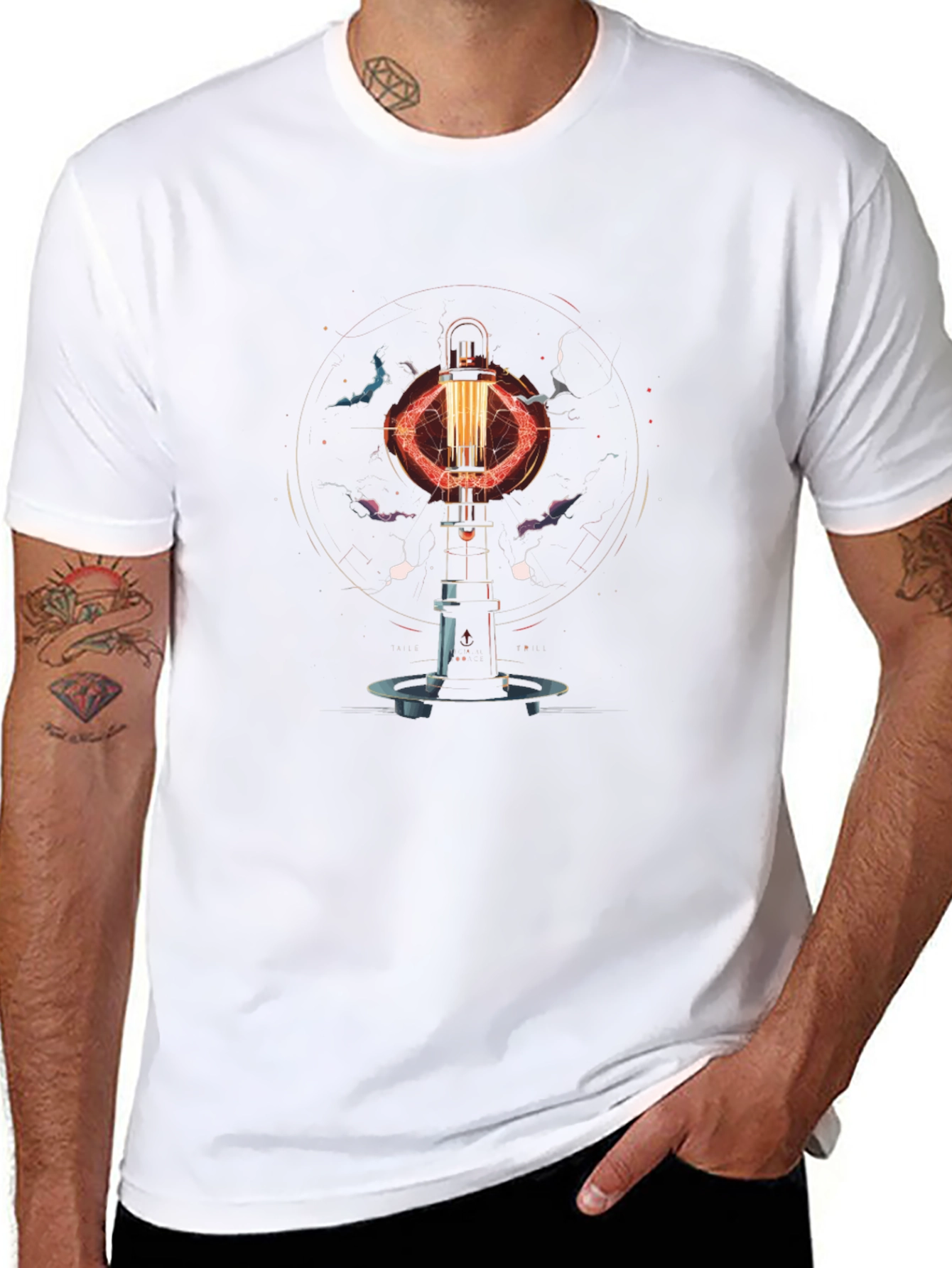 Arc Reactor Graphic Tee - Stylish Sci-Fi Design