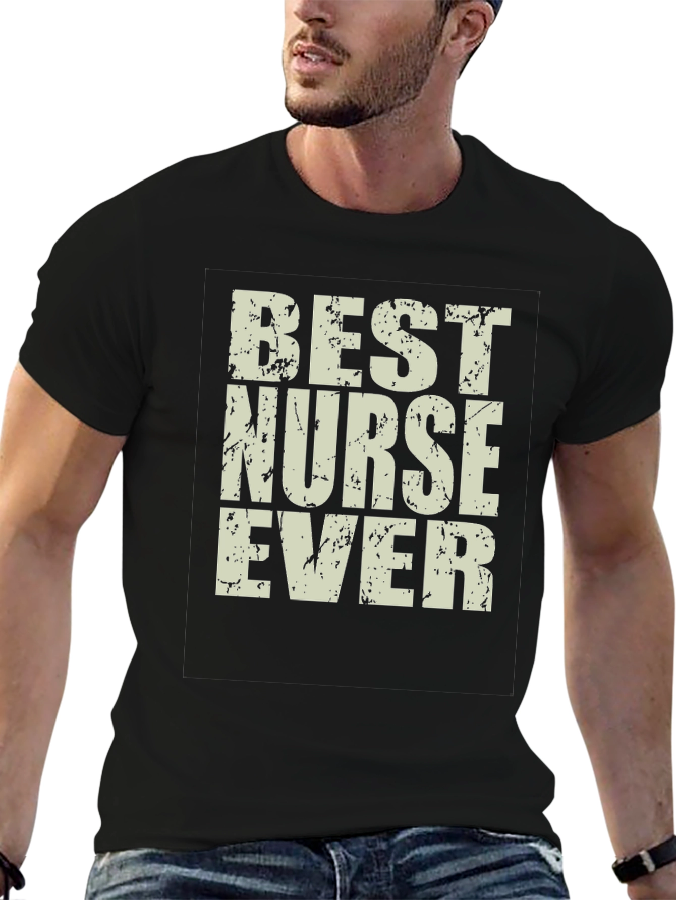 Best Nurse Ever Graphic Tee - Black Casual T-Shirt