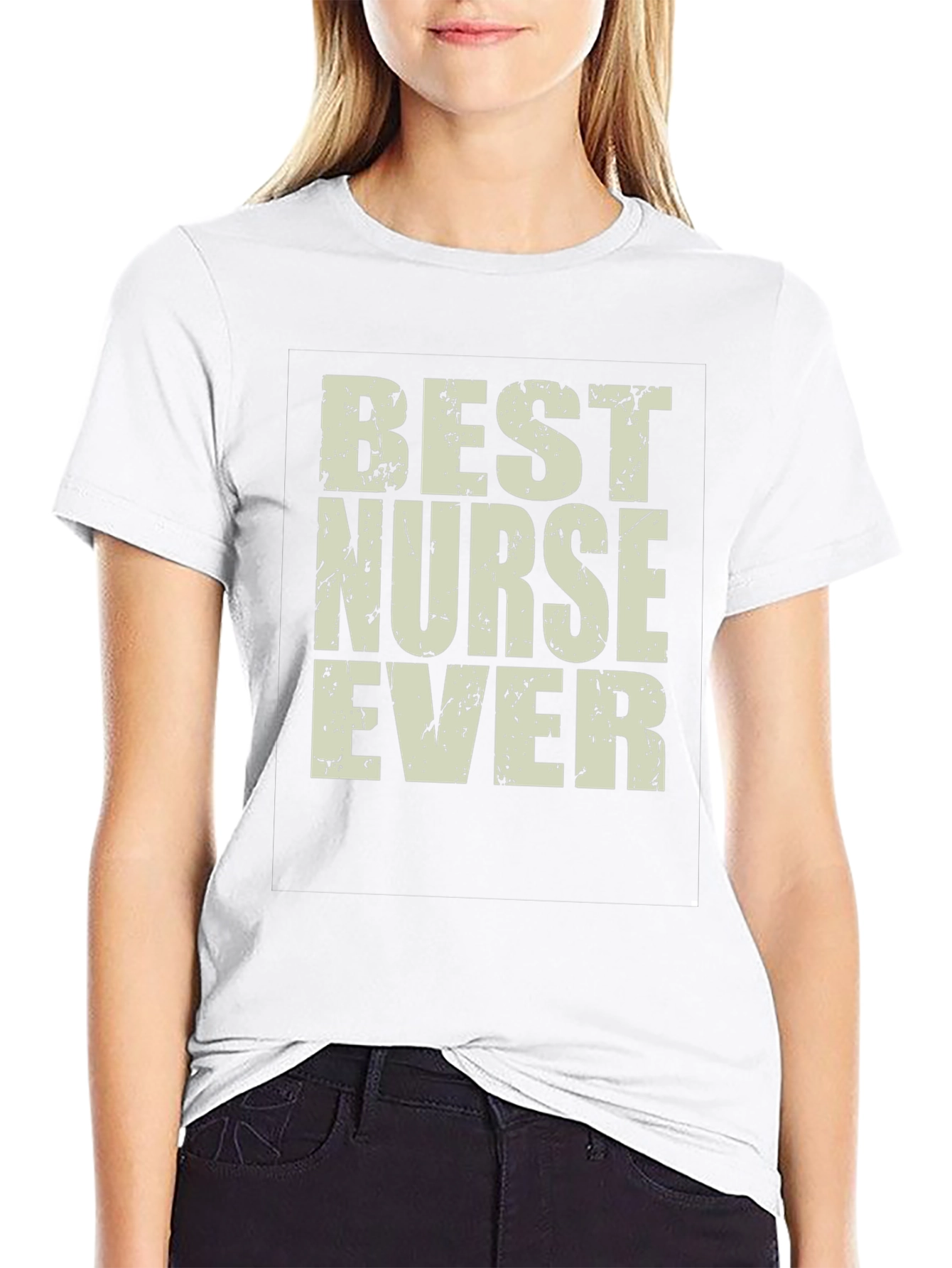 Best Nurse Ever Graphic Tee - Black Casual T-Shirt