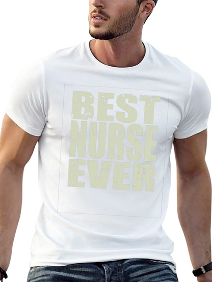 Best Nurse Ever Graphic Tee - Black Casual T-Shirt