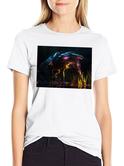Futuristic Robotic Creature Graphic Tee - Black