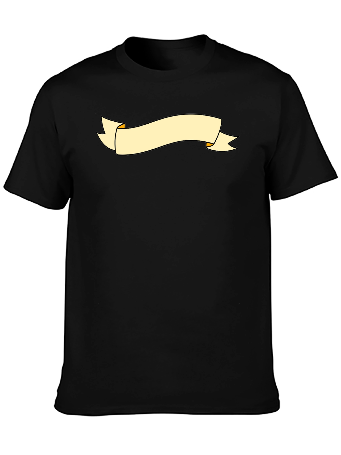 Black Graphic Tee with Banner Design