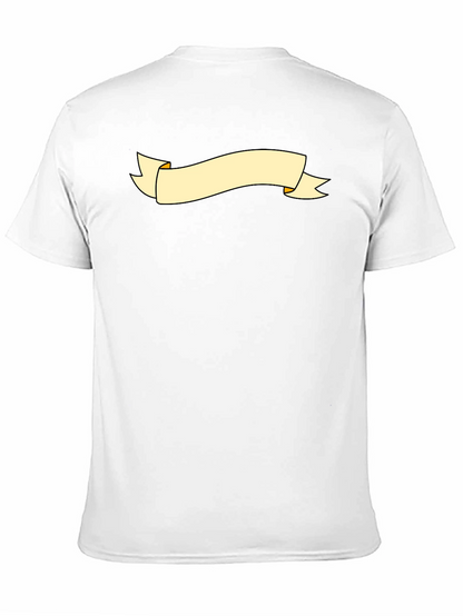 Black Graphic Tee with Banner Design