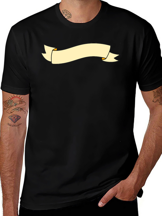Black Graphic Tee with Banner Design