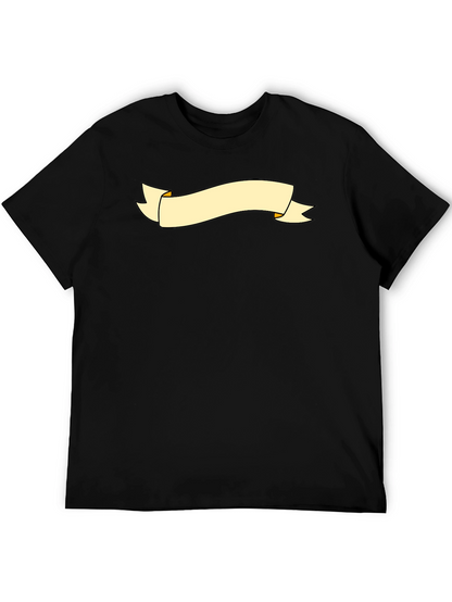Black Graphic Tee with Banner Design