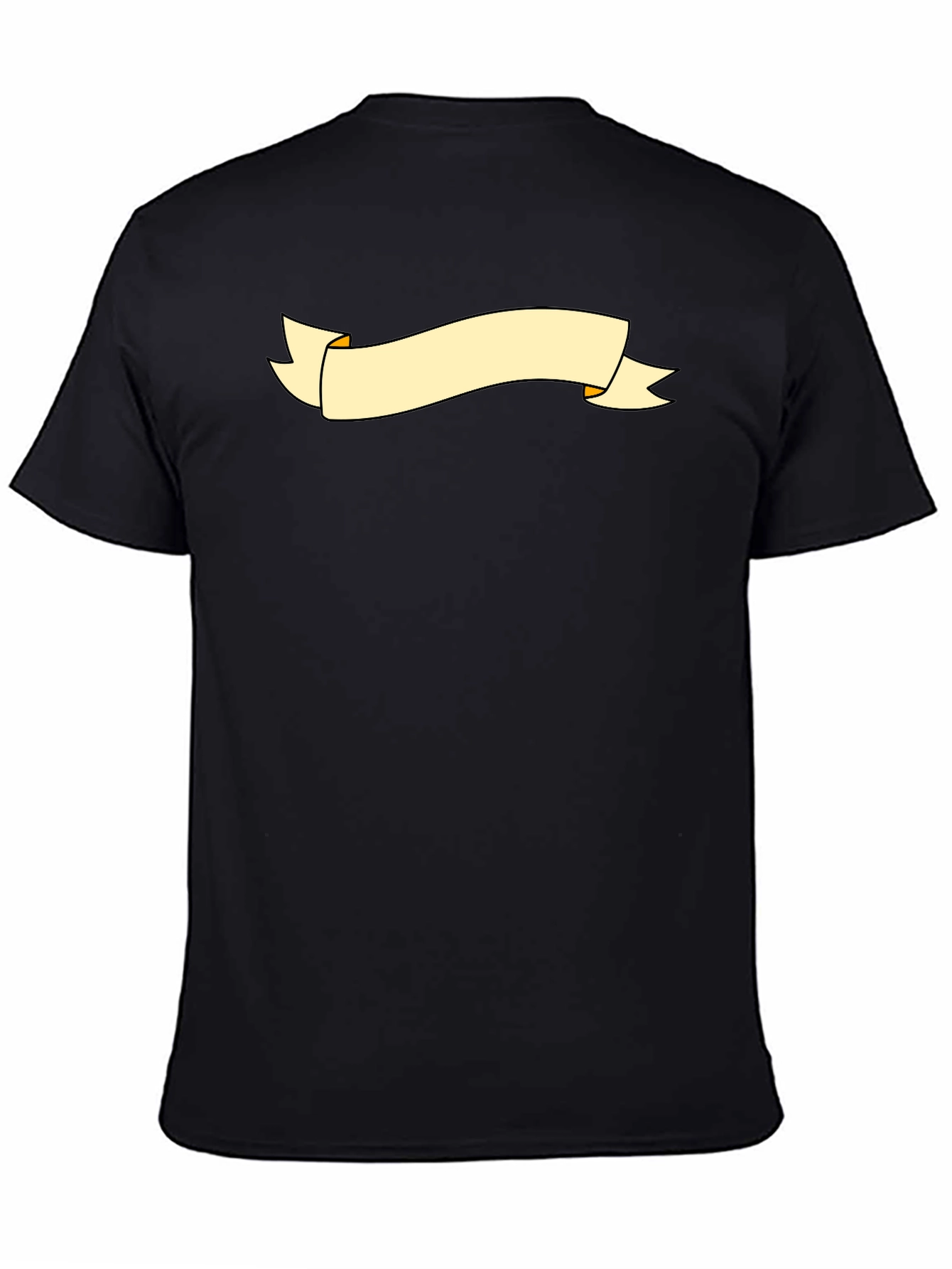Black Graphic Tee with Banner Design