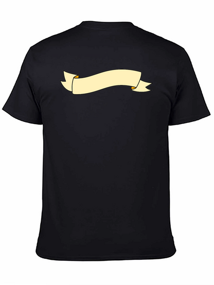 Black Graphic Tee with Banner Design