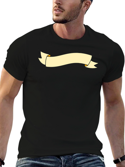 Black Graphic Tee with Banner Design