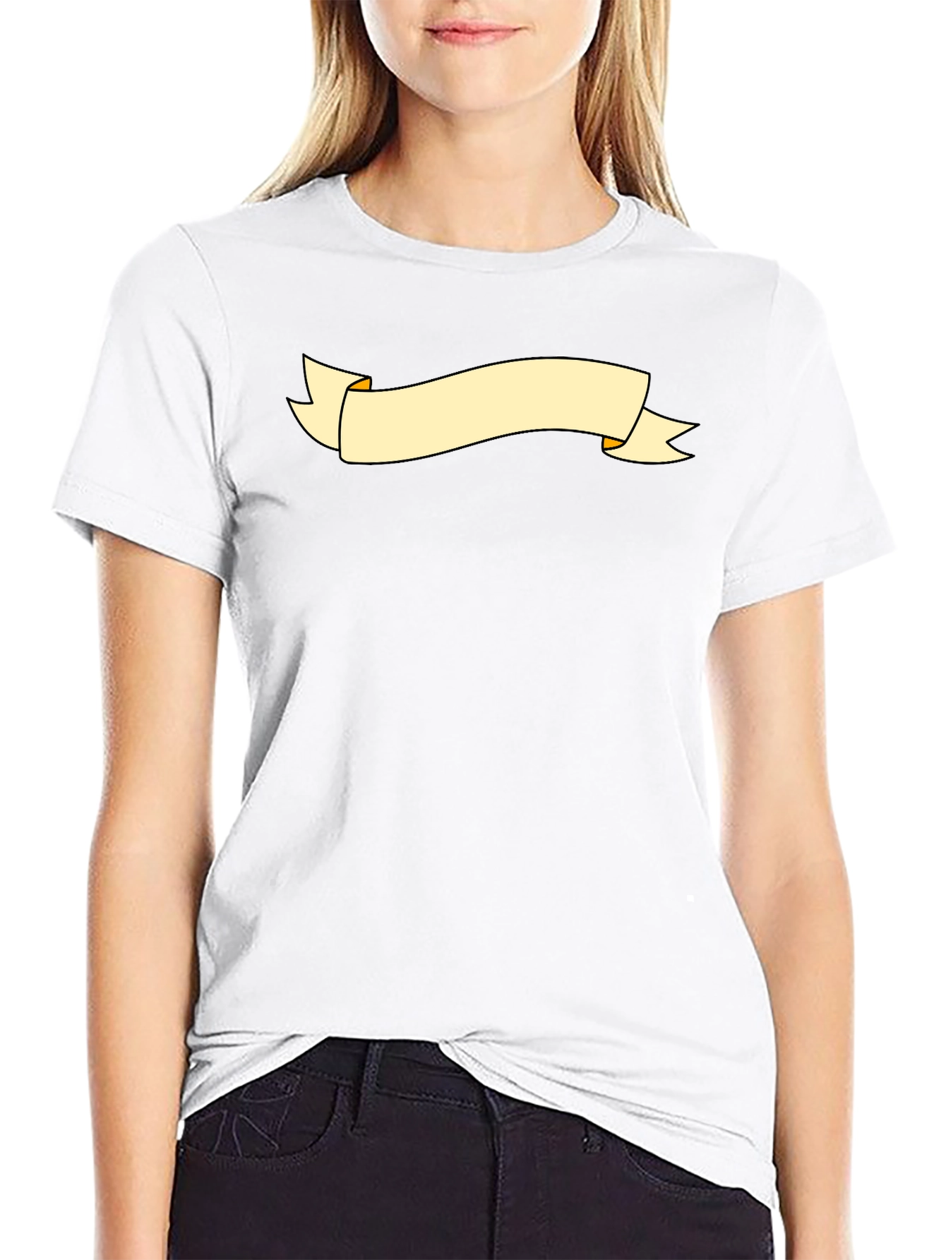 Black Graphic Tee with Banner Design