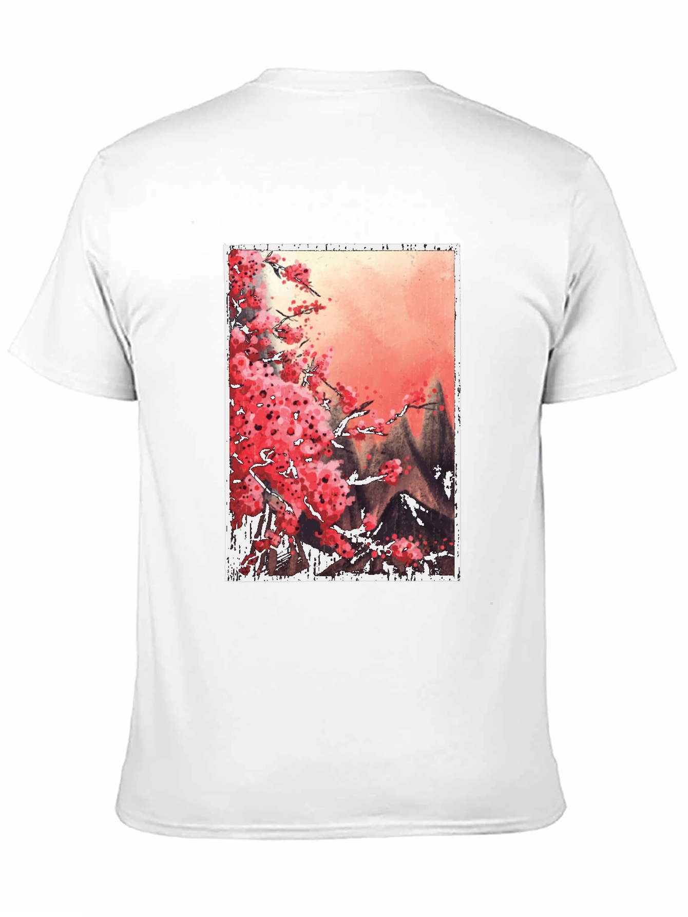 Sakura Blossoms Graphic Tee - Artistic Japanese Style