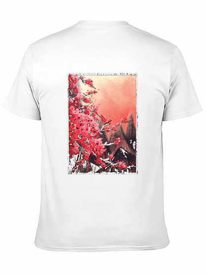Sakura Blossoms Graphic Tee - Artistic Japanese Style