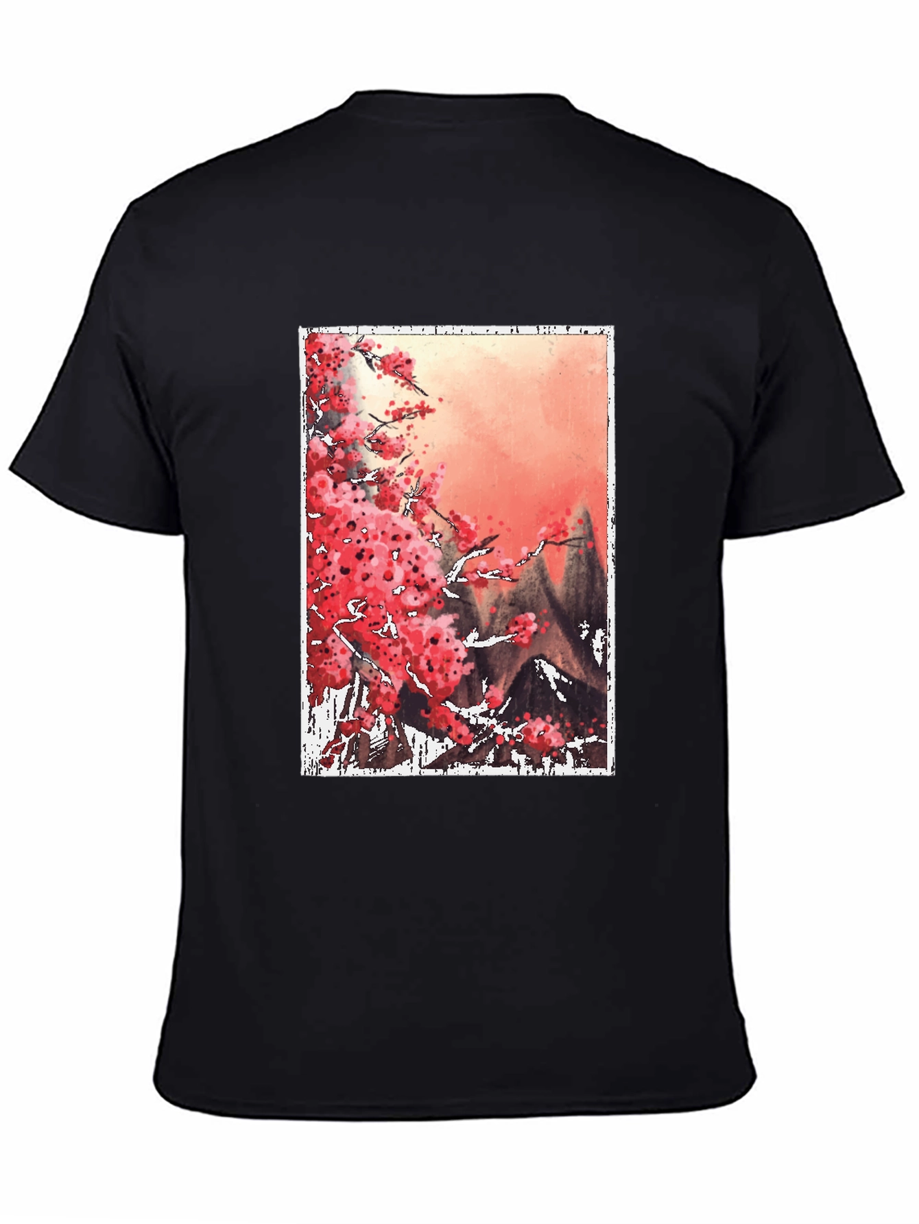 Sakura Blossoms Graphic Tee - Artistic Japanese Style