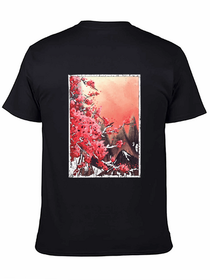 Sakura Blossoms Graphic Tee - Artistic Japanese Style