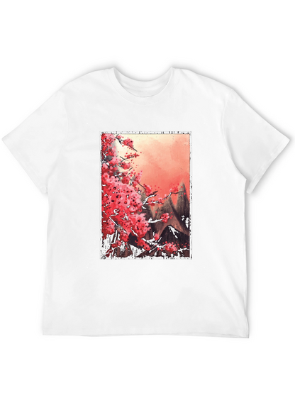 Sakura Blossoms Graphic Tee - Artistic Japanese Style