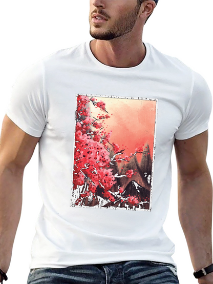 Sakura Blossoms Graphic Tee - Artistic Japanese Style