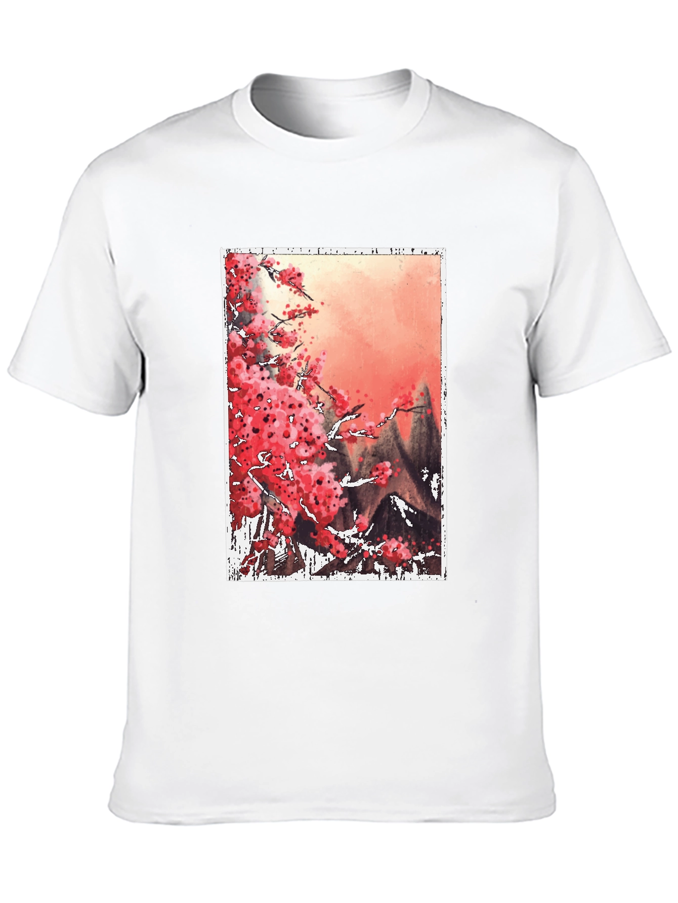 Sakura Blossoms Graphic Tee - Artistic Japanese Style