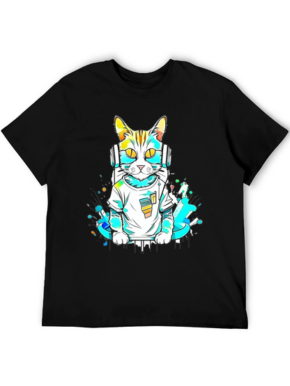 DJ Cat Graphic T-Shirt