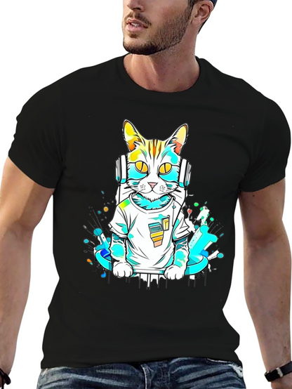 DJ Cat Graphic T-Shirt