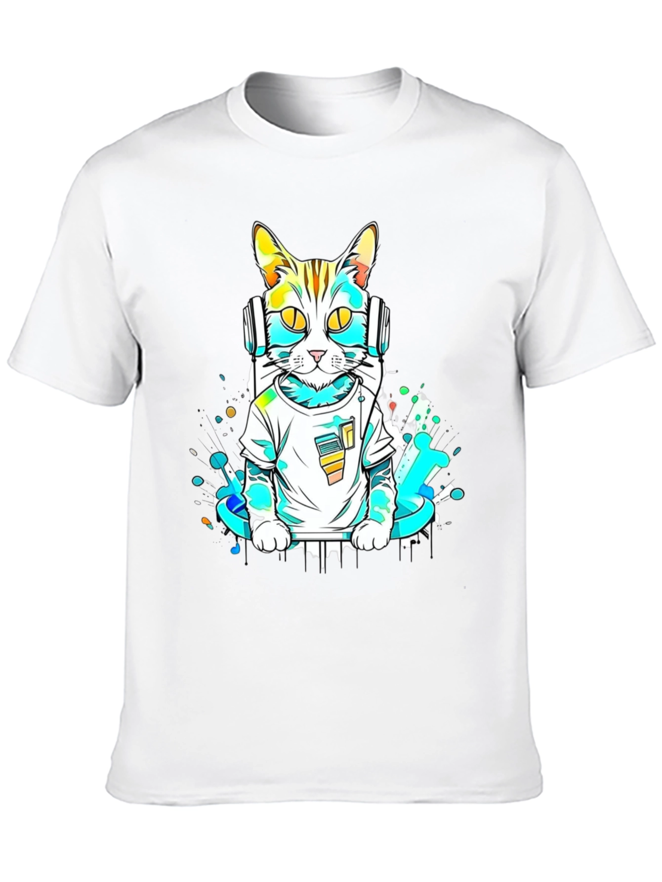 DJ Cat Graphic T-Shirt